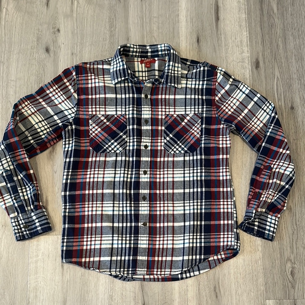 EUC ARIZONA Men's Plaid Flannel Shirt - Red, Blue, and White size M